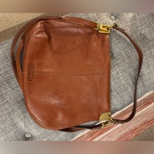Fossil Brown Leather Crossbody Bag with Gold Hardware